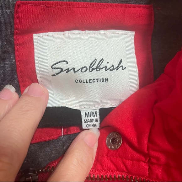 Red jacket woman’s  Snobbish Medium outdoors pockets hooded vintage - Picture 2 of 10